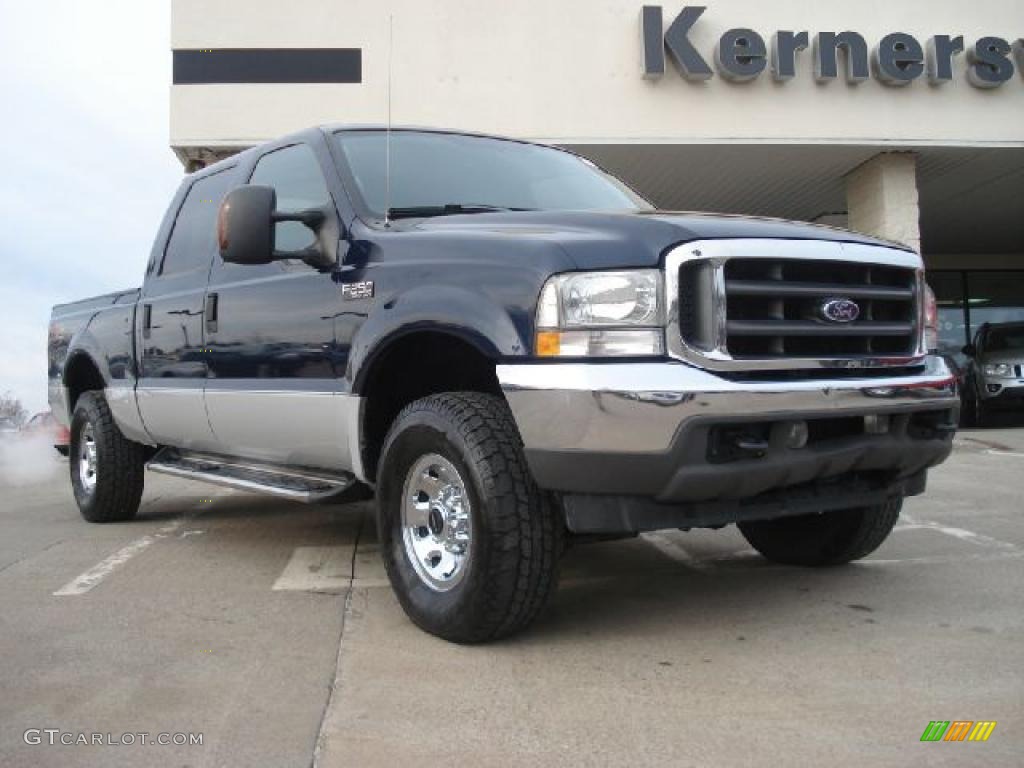 2004 F250 Super Duty XLT Crew Cab 4x4 - True Blue Metallic / Medium Flint photo #1