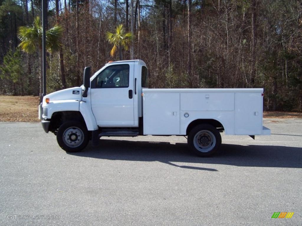 2004 C Series Kodiak C4500 Crew Cab Utility Dump Truck - Summit White / Black photo #8