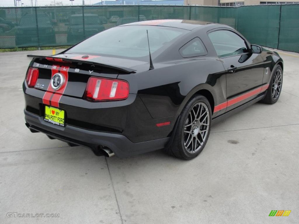 2011 Mustang Shelby GT500 SVT Performance Package Coupe - Ebony Black / Charcoal Black/Red photo #3