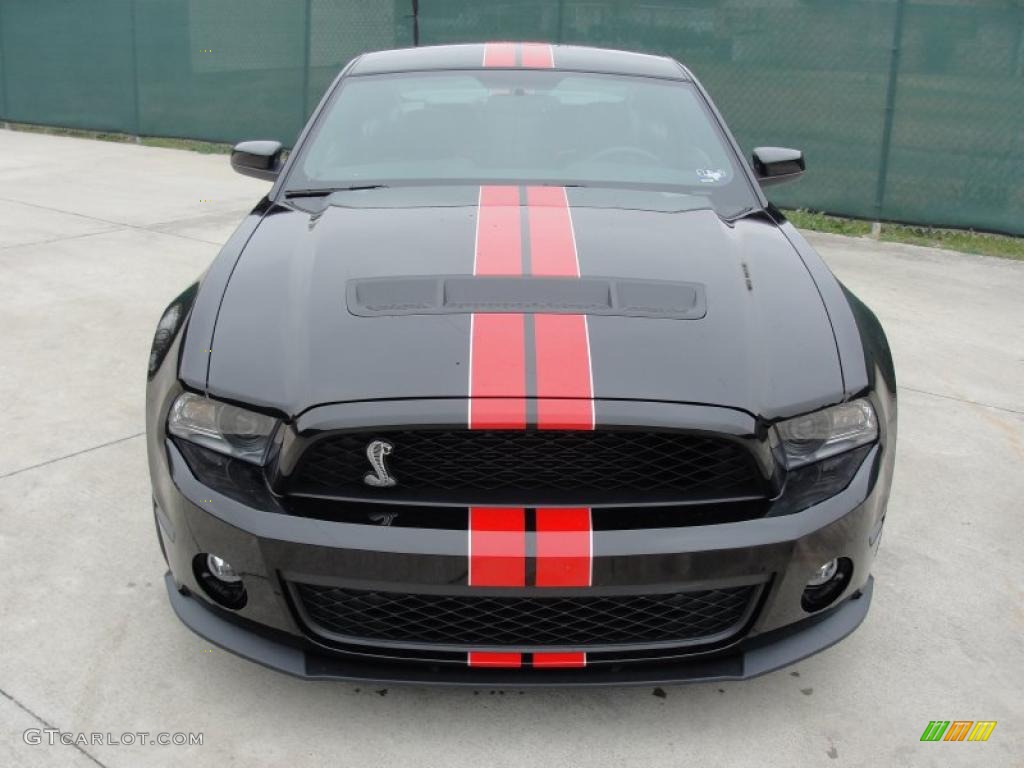 2011 Mustang Shelby GT500 SVT Performance Package Coupe - Ebony Black / Charcoal Black/Red photo #8