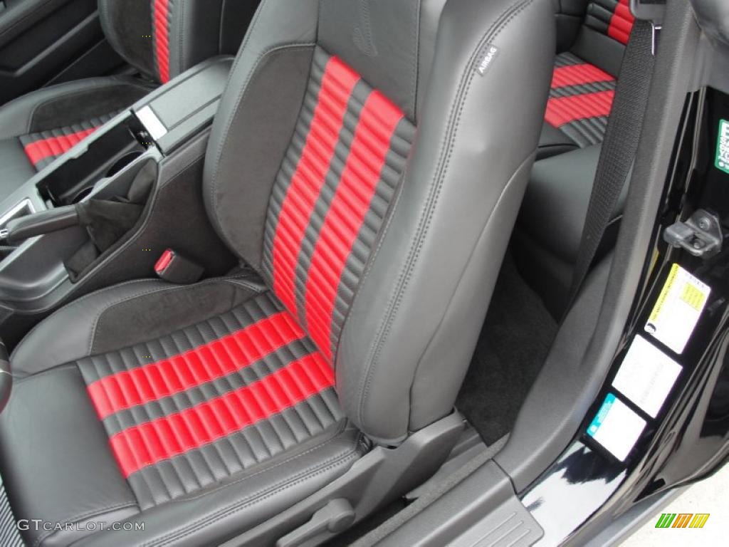 Charcoal Black/Red Interior 2011 Ford Mustang Shelby GT500 SVT Performance Package Coupe Photo #43640504