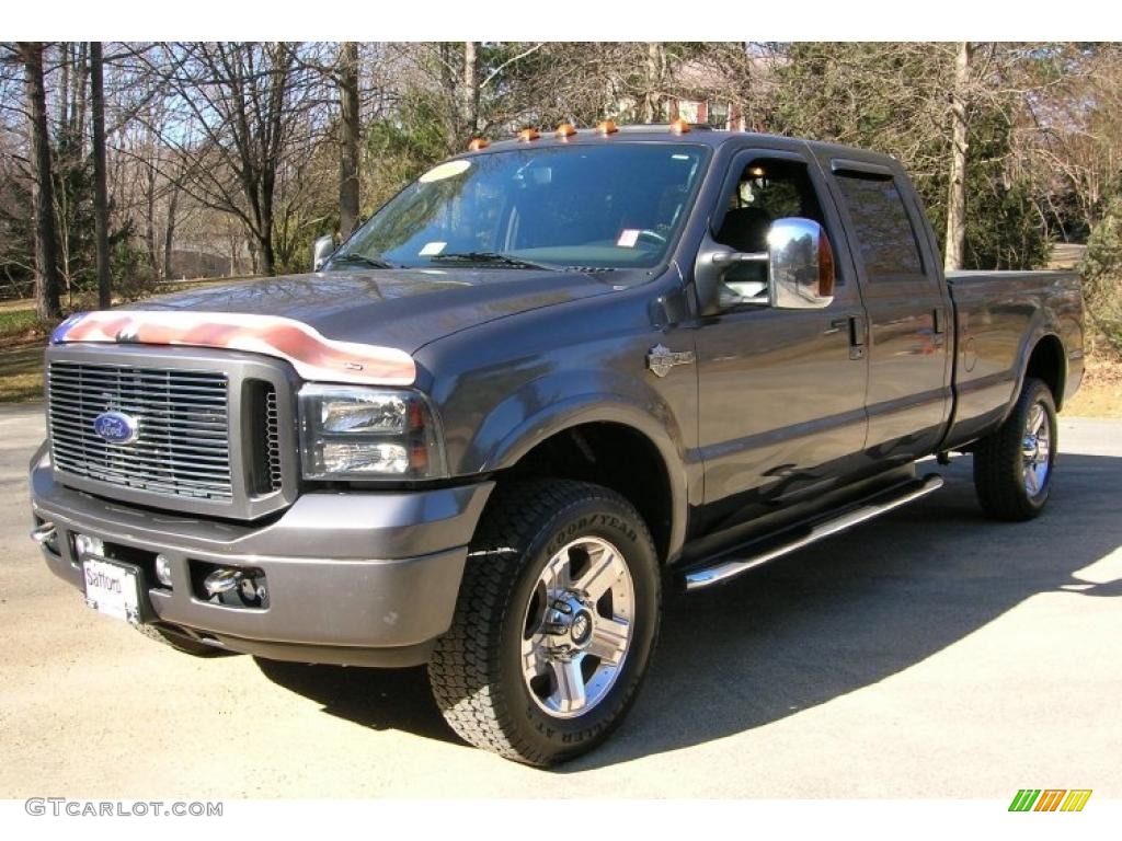 2006 F350 Super Duty Harley Davidson Crew Cab 4x4 - Dark Shadow Grey Metallic / Black photo #1