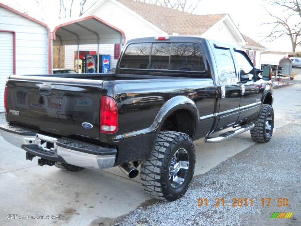 2003 F250 Super Duty Lariat Crew Cab 4x4 - Black / Medium Flint Grey photo #9