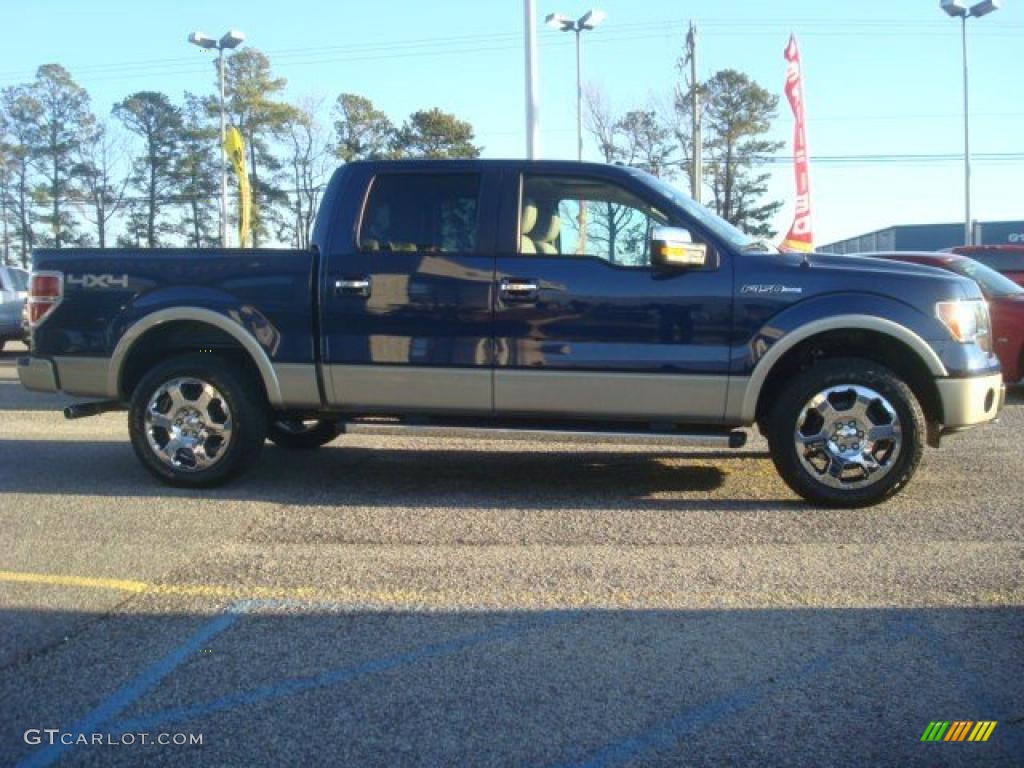 2010 F150 Lariat SuperCrew 4x4 - Dark Blue Pearl Metallic / Medium Stone photo #5