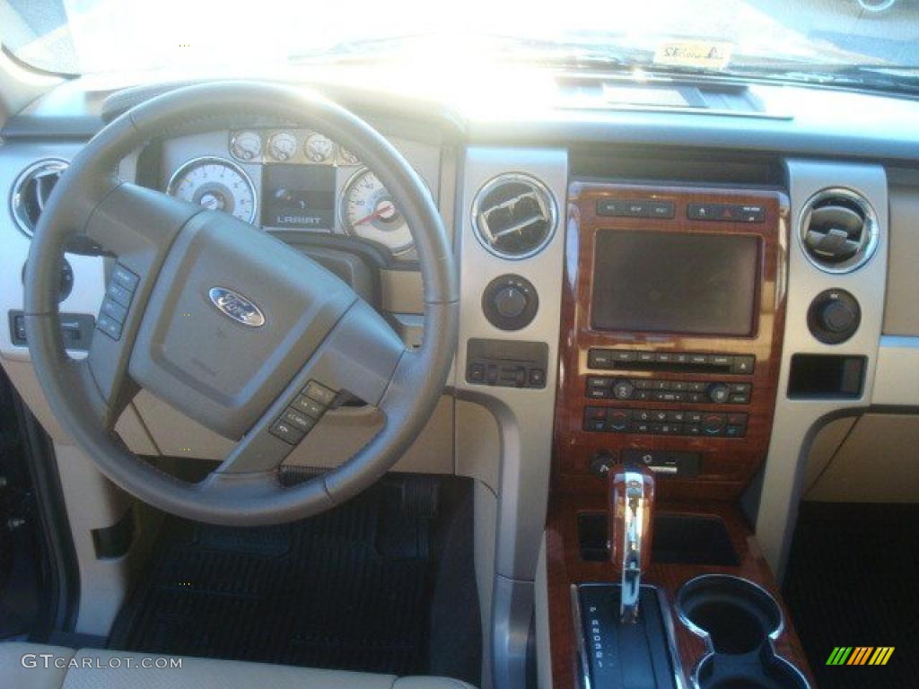 2010 F150 Lariat SuperCrew 4x4 - Dark Blue Pearl Metallic / Medium Stone photo #14