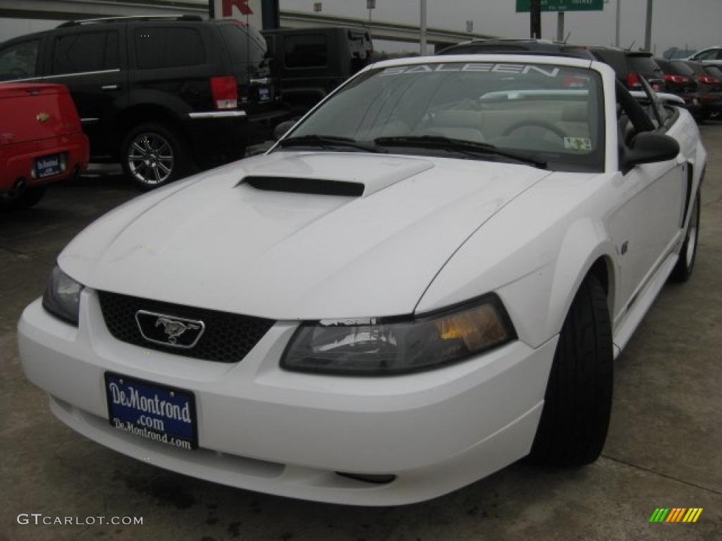 2001 Mustang GT Convertible - Oxford White / Medium Parchment photo #2