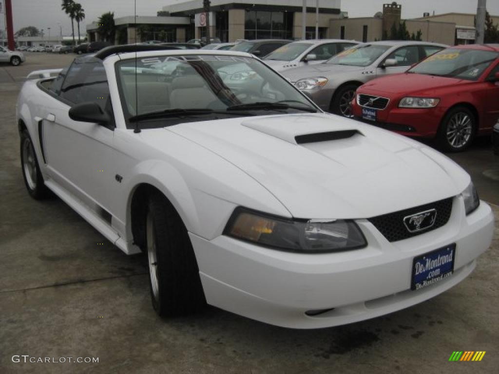 2001 Mustang GT Convertible - Oxford White / Medium Parchment photo #8