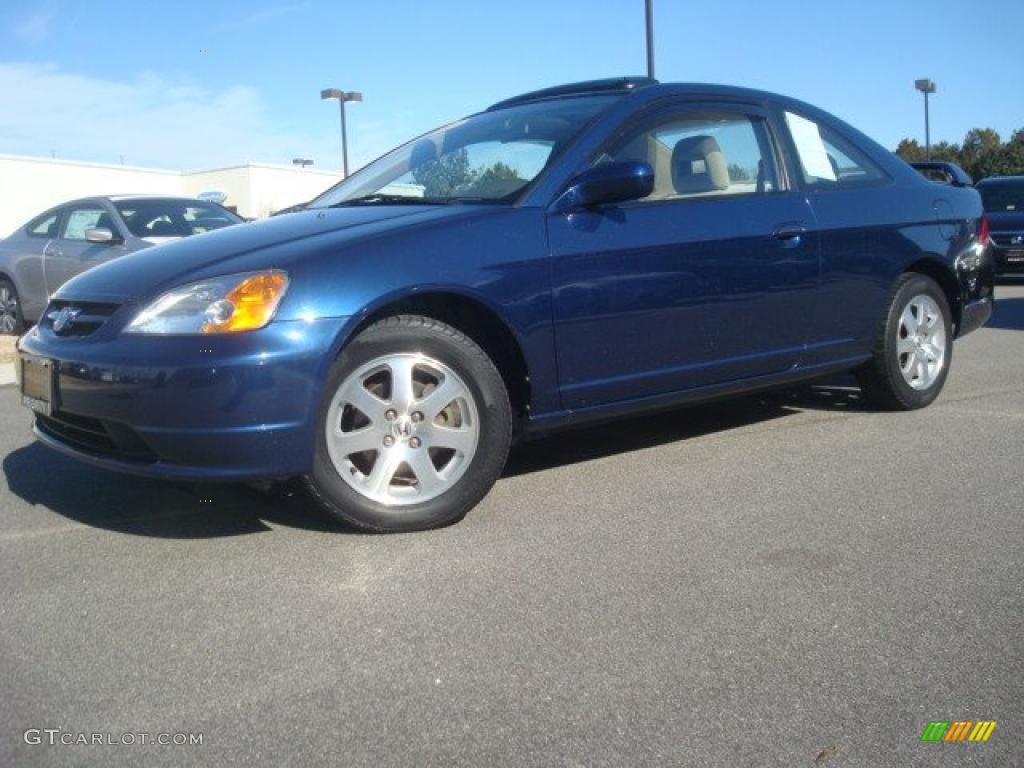 2003 Civic EX Coupe - Eternal Blue Pearl / Ivory photo #2