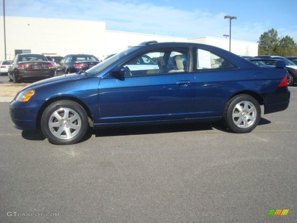 2003 Civic EX Coupe - Eternal Blue Pearl / Ivory photo #3