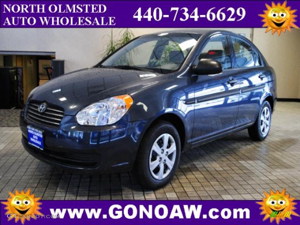 2009 Accent GLS 4 Door - Dark Sapphire Blue / Gray photo #1