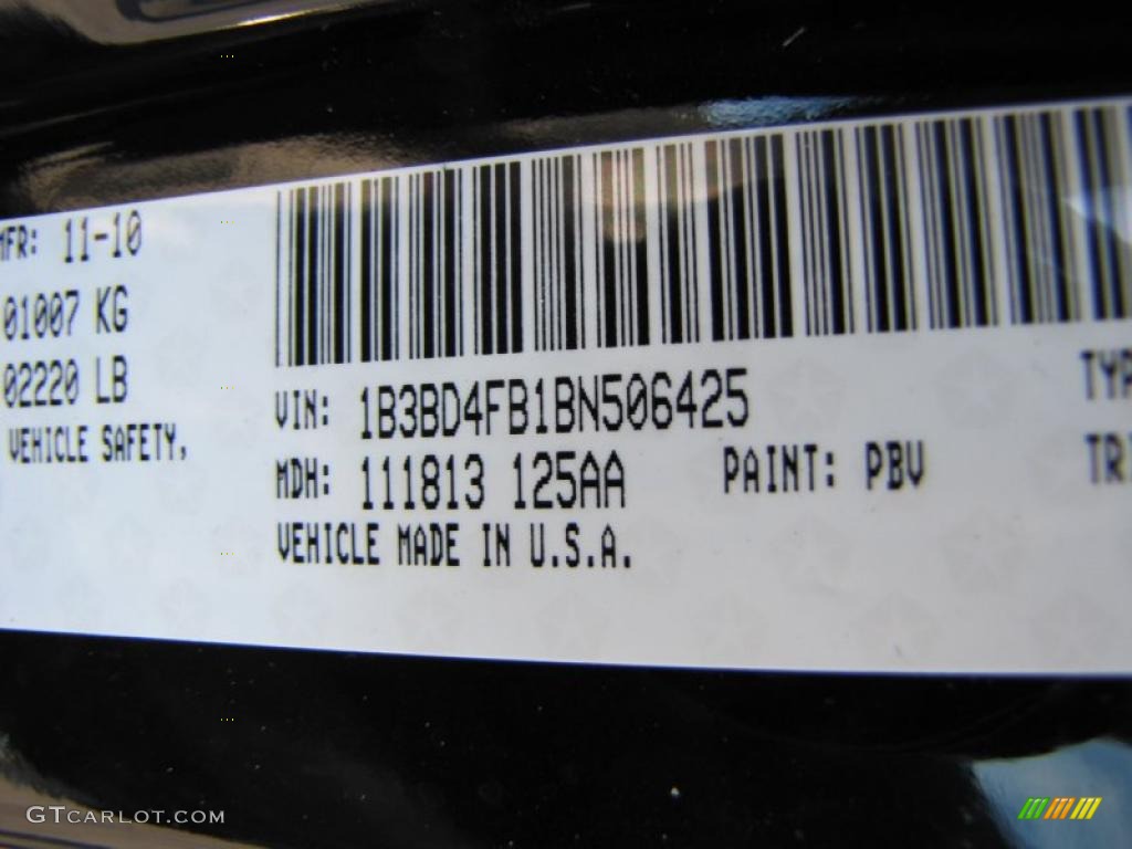 2011 Avenger Color Code PBV for Blackberry Pearl Photo #43699492