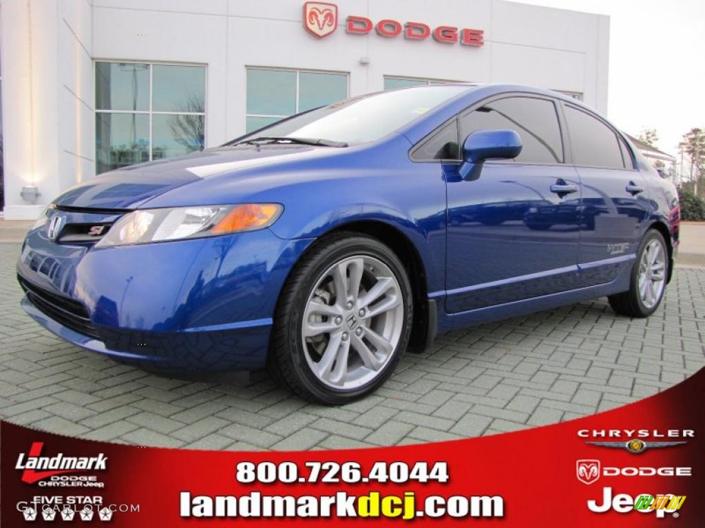 2008 Civic Si Sedan - Fiji Blue Pearl / Black photo #1