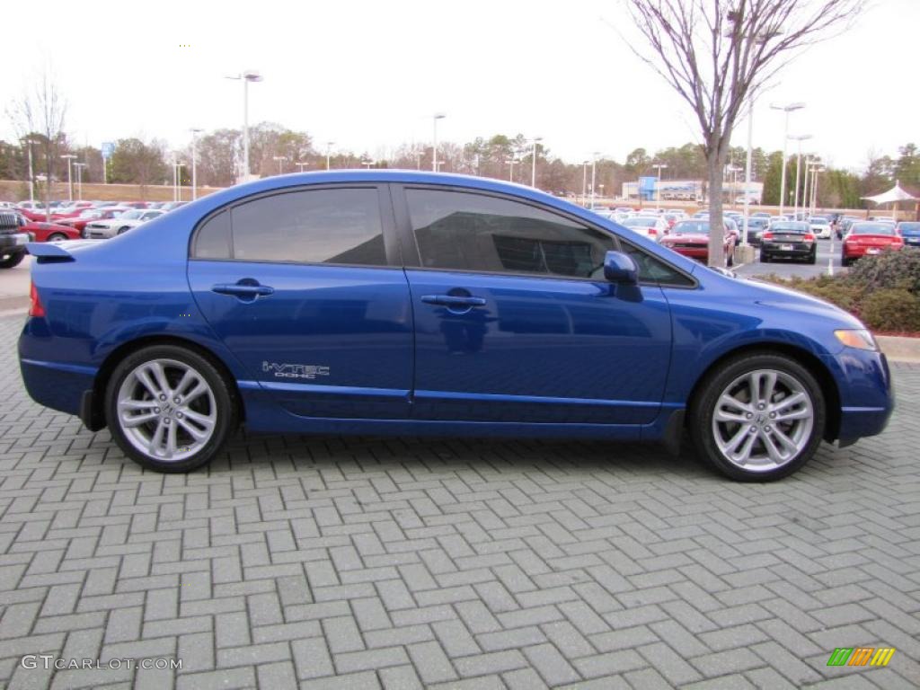 2008 Civic Si Sedan - Fiji Blue Pearl / Black photo #6