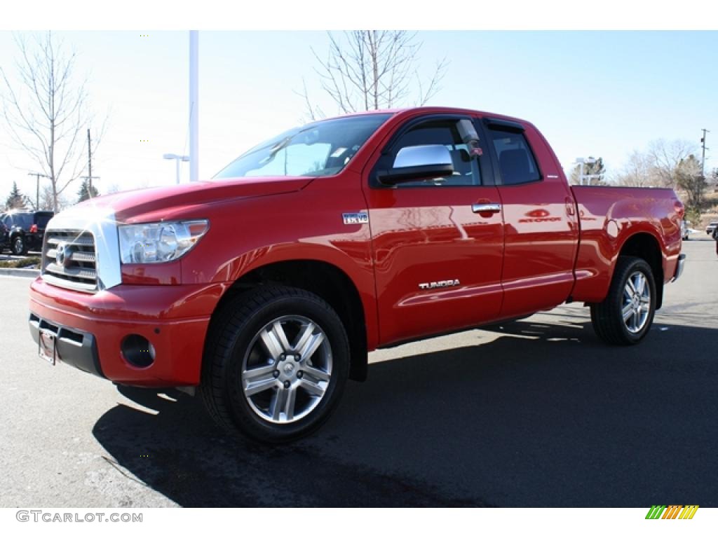 2007 Tundra Limited Double Cab 4x4 - Radiant Red / Graphite Gray photo #5