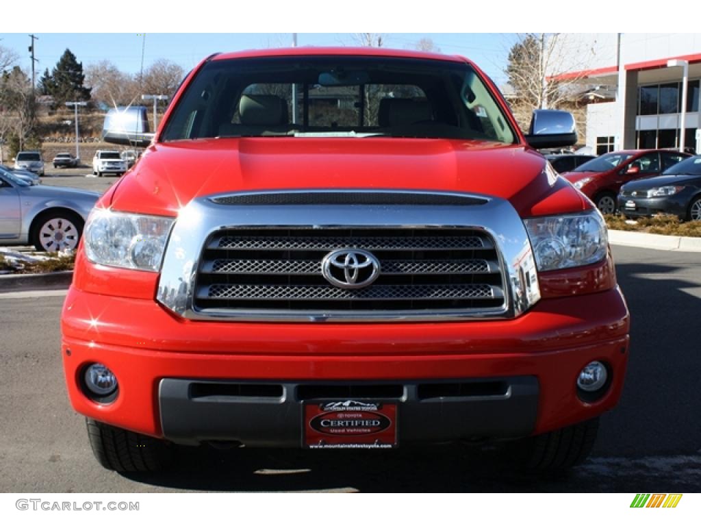 2007 Tundra Limited Double Cab 4x4 - Radiant Red / Graphite Gray photo #6