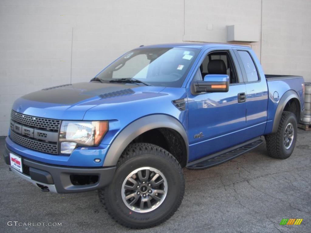 2011 F150 SVT Raptor SuperCab 4x4 - Blue Flame Metallic / Raptor Black photo #1