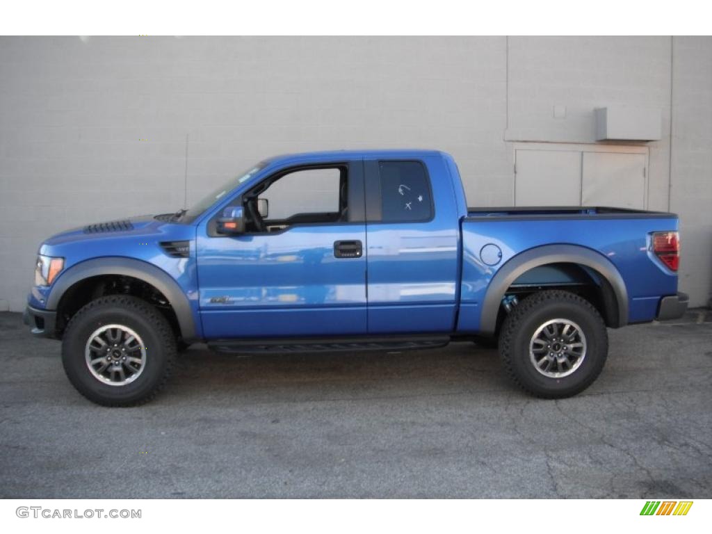 2011 F150 SVT Raptor SuperCab 4x4 - Blue Flame Metallic / Raptor Black photo #3