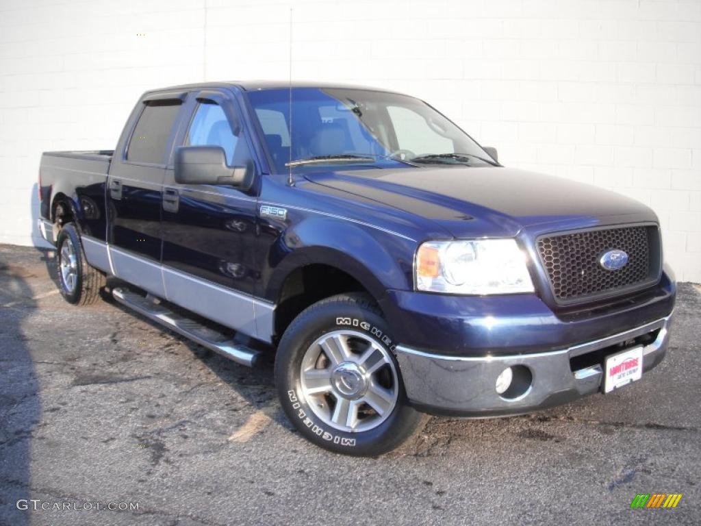 2006 F150 XLT SuperCrew - True Blue Metallic / Medium/Dark Flint photo #2