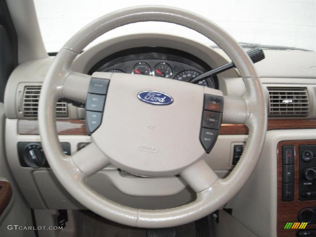 2005 Ford Freestar Limited Pebble Beige Steering Wheel Photo #43722509