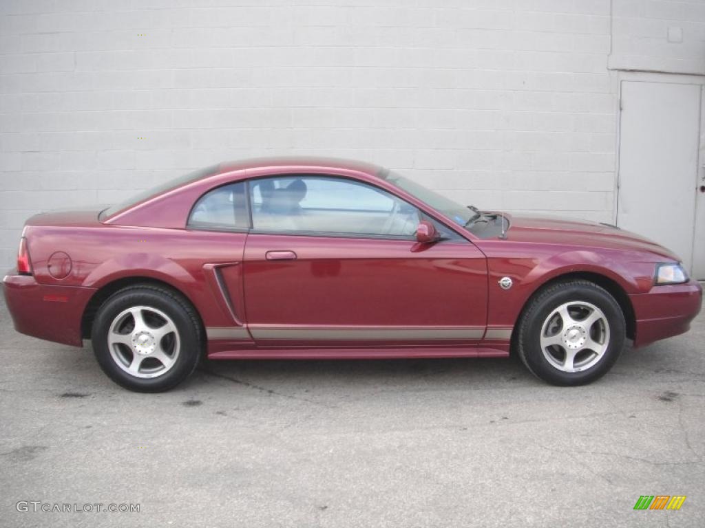 2004 Mustang V6 Coupe - 40th Anniversary Crimson Red Metallic / Medium Parchment photo #4