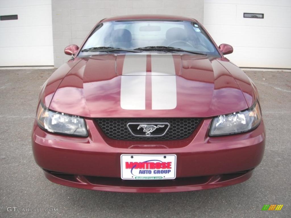 2004 Mustang V6 Coupe - 40th Anniversary Crimson Red Metallic / Medium Parchment photo #7
