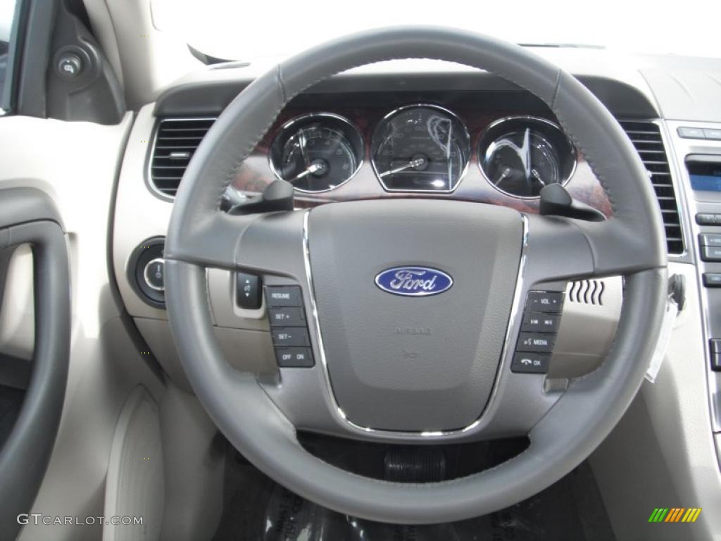 2011 Ford Taurus SEL Light Stone Steering Wheel Photo #43749920