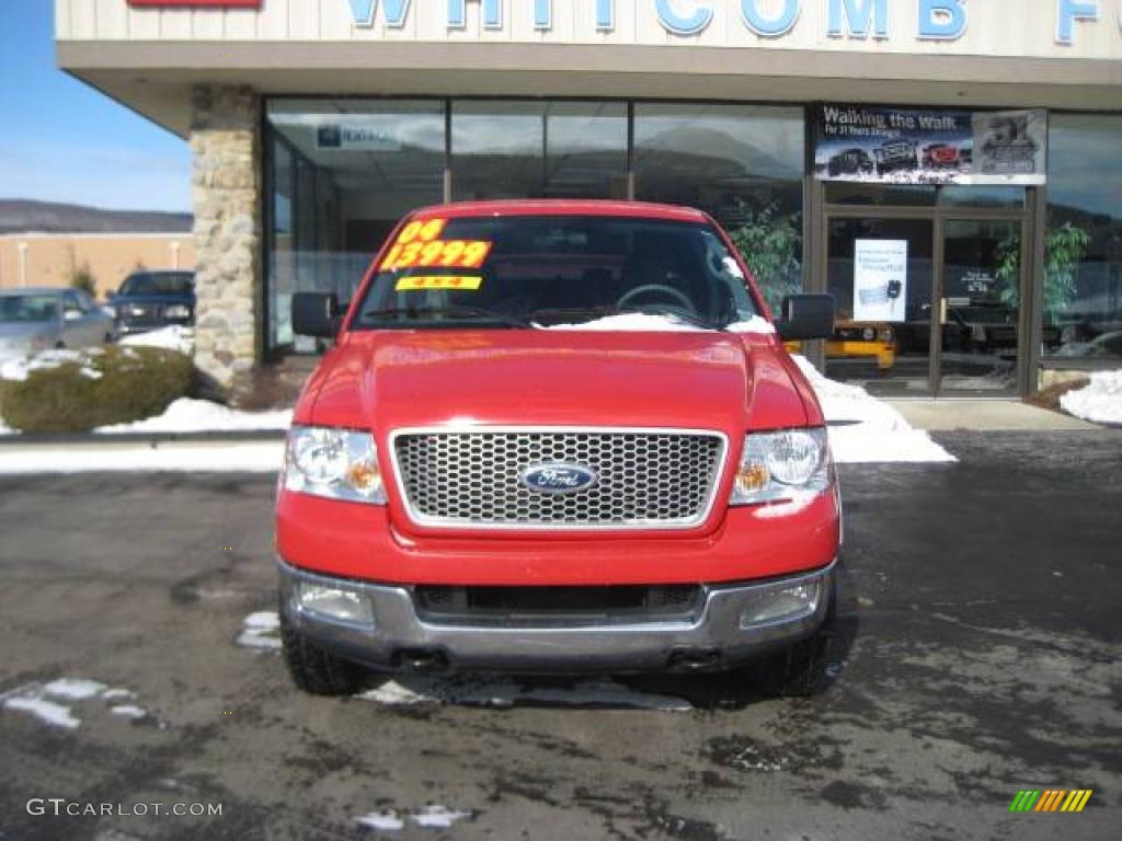 2004 F150 XLT SuperCab 4x4 - Bright Red / Dark Flint photo #2