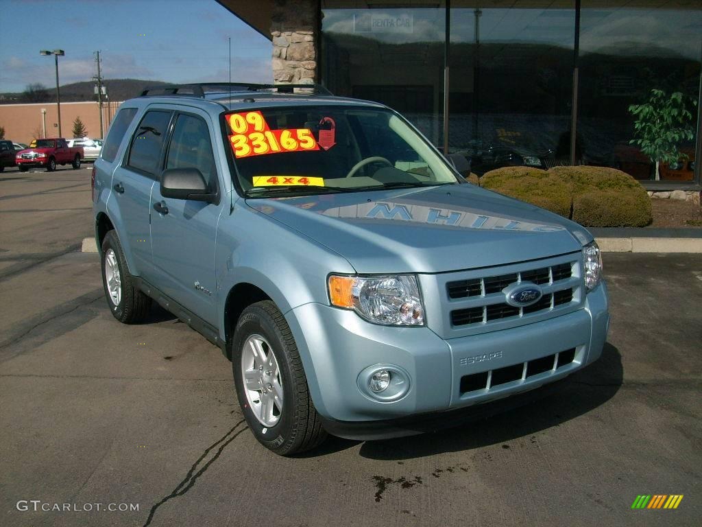 2009 Escape Hybrid 4WD - Light Ice Blue Metallic / Stone photo #2