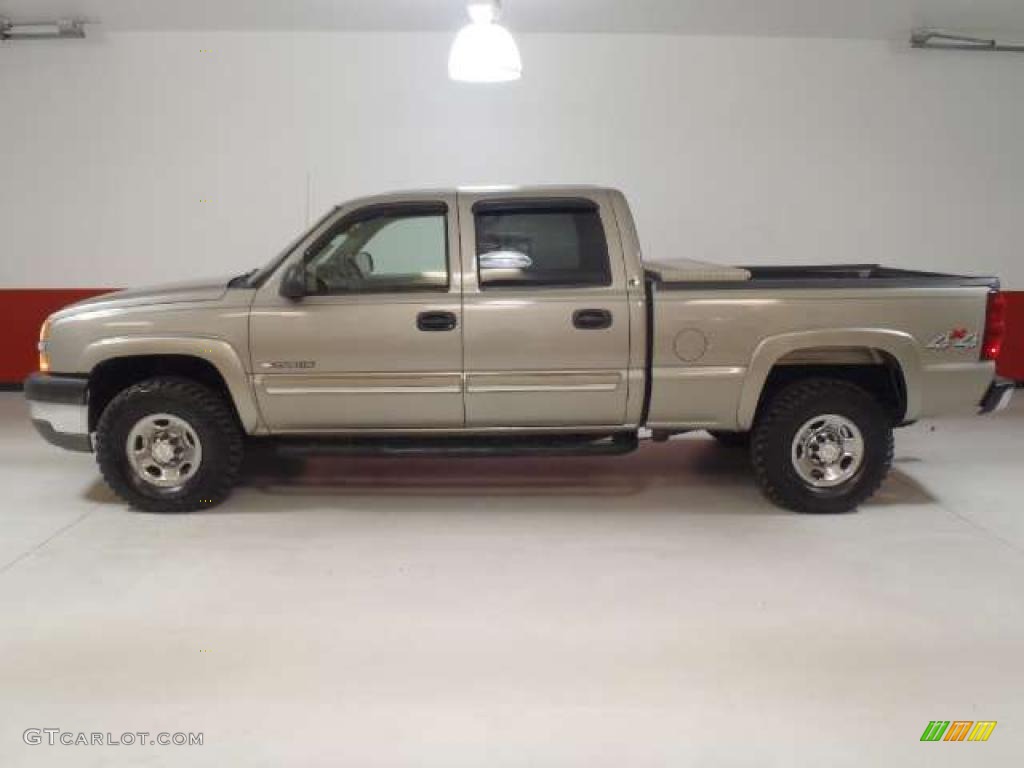 2003 Silverado 2500HD LS Crew Cab 4x4 - Light Pewter Metallic / Tan photo #7