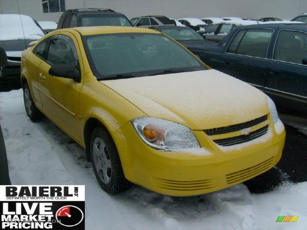 2008 Cobalt LS Coupe - Rally Yellow / Gray photo #1