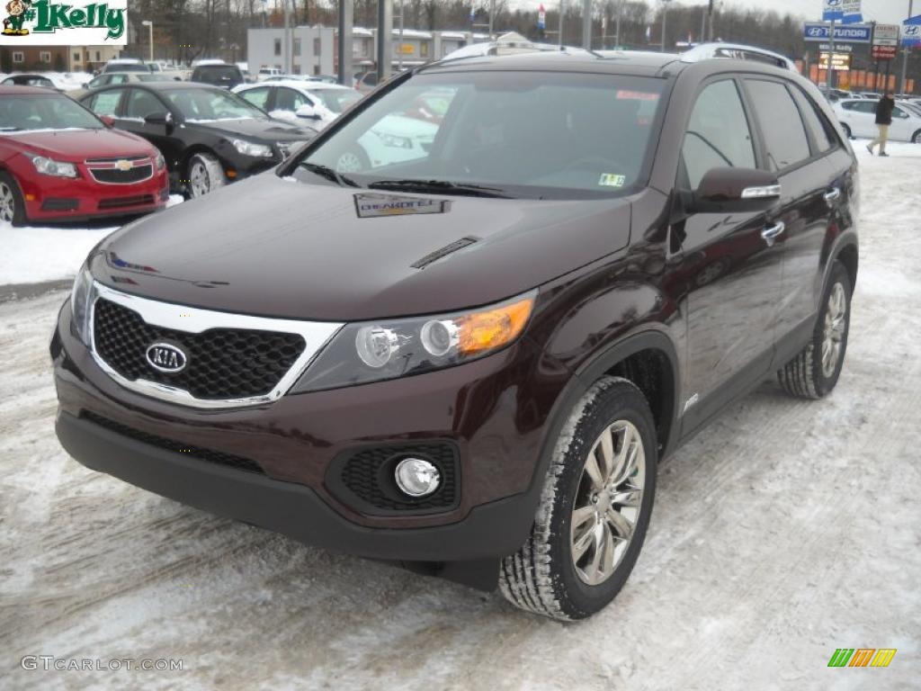 2011 Sorento EX V6 AWD - Dark Cherry / Black photo #7