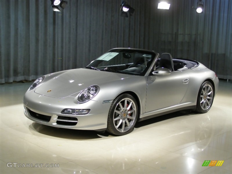 2007 911 Carrera 4S Cabriolet - Arctic Silver Metallic / Sea Blue photo #1