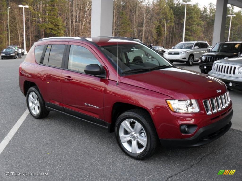 Deep Cherry Red Crystal Pearl 2011 Jeep Compass 2.4 Latitude Exterior Photo #43795148