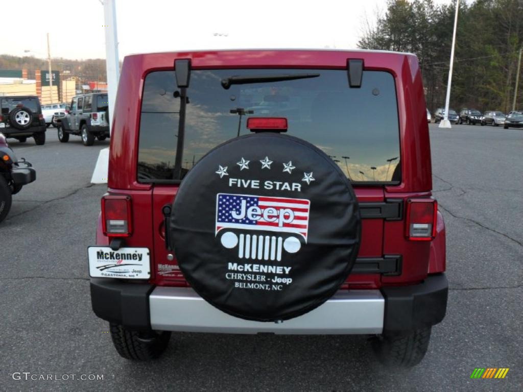 2011 Wrangler Unlimited Sahara 4x4 - Deep Cherry Red / Black photo #3