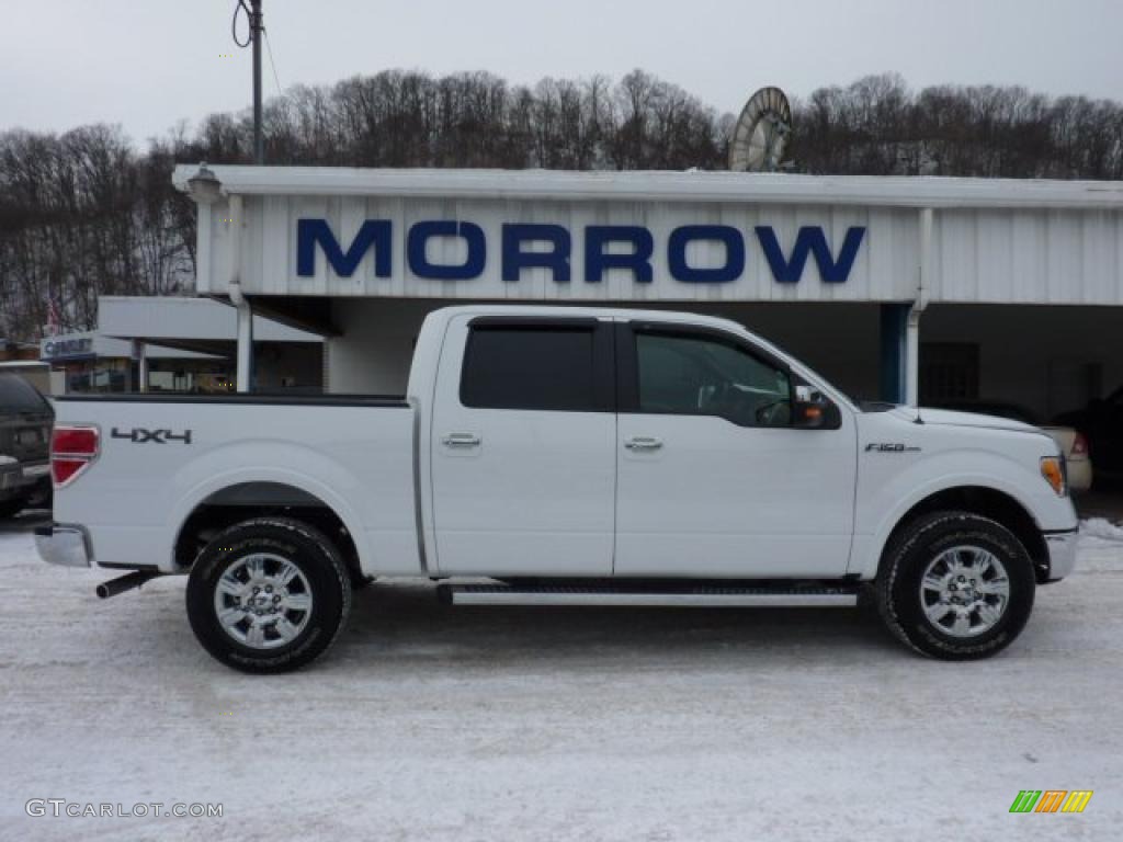 2010 F150 Lariat SuperCrew 4x4 - White Platinum Metallic Tri Coat / Black photo #1