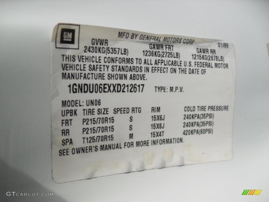 1999 Venture LS - Bright White / Neutral photo #6