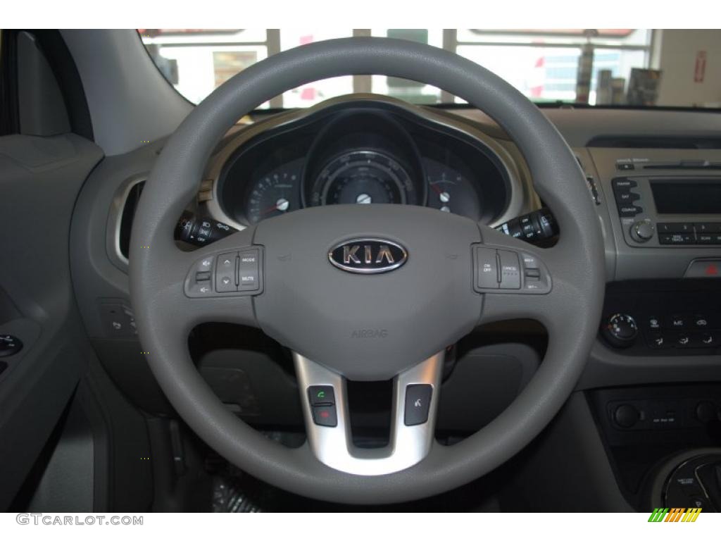 2011 Kia Sportage LX AWD Alpine Gray Steering Wheel Photo #43816082