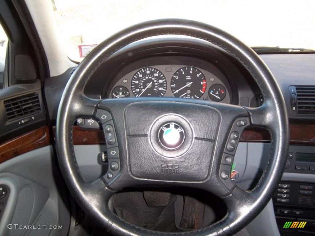 2001 BMW 5 Series 540i Sport Wagon Grey Steering Wheel Photo #43825637