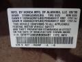 R529P: Dark Cherry Pearl 2009 Honda Pilot EX-L Color Code