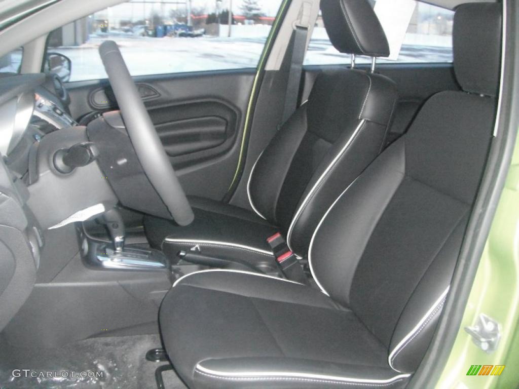 2011 Fiesta SES Hatchback - Lime Squeeze Metallic / Charcoal Black Leather photo #24