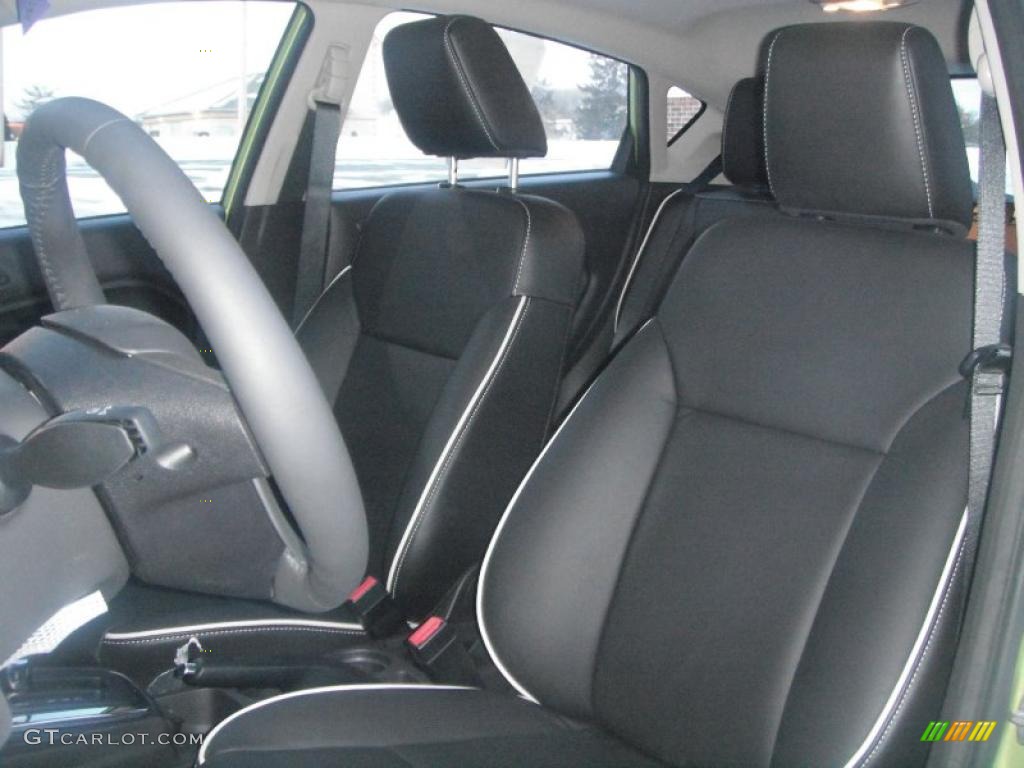2011 Fiesta SES Hatchback - Lime Squeeze Metallic / Charcoal Black Leather photo #25
