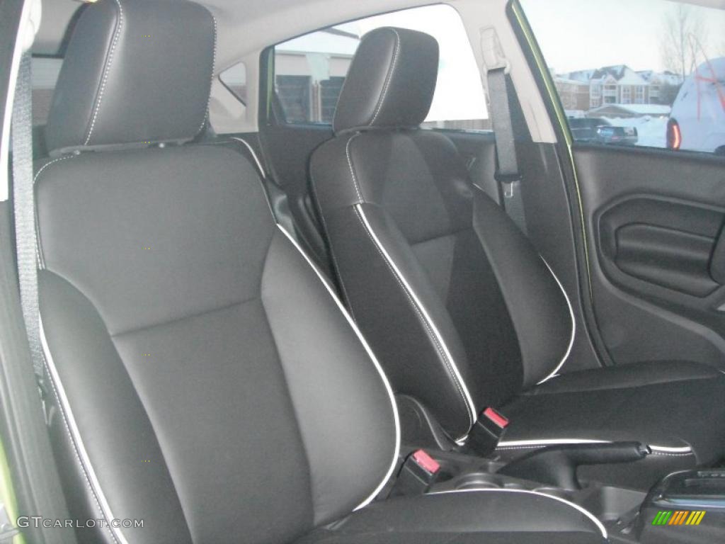 2011 Fiesta SES Hatchback - Lime Squeeze Metallic / Charcoal Black Leather photo #26