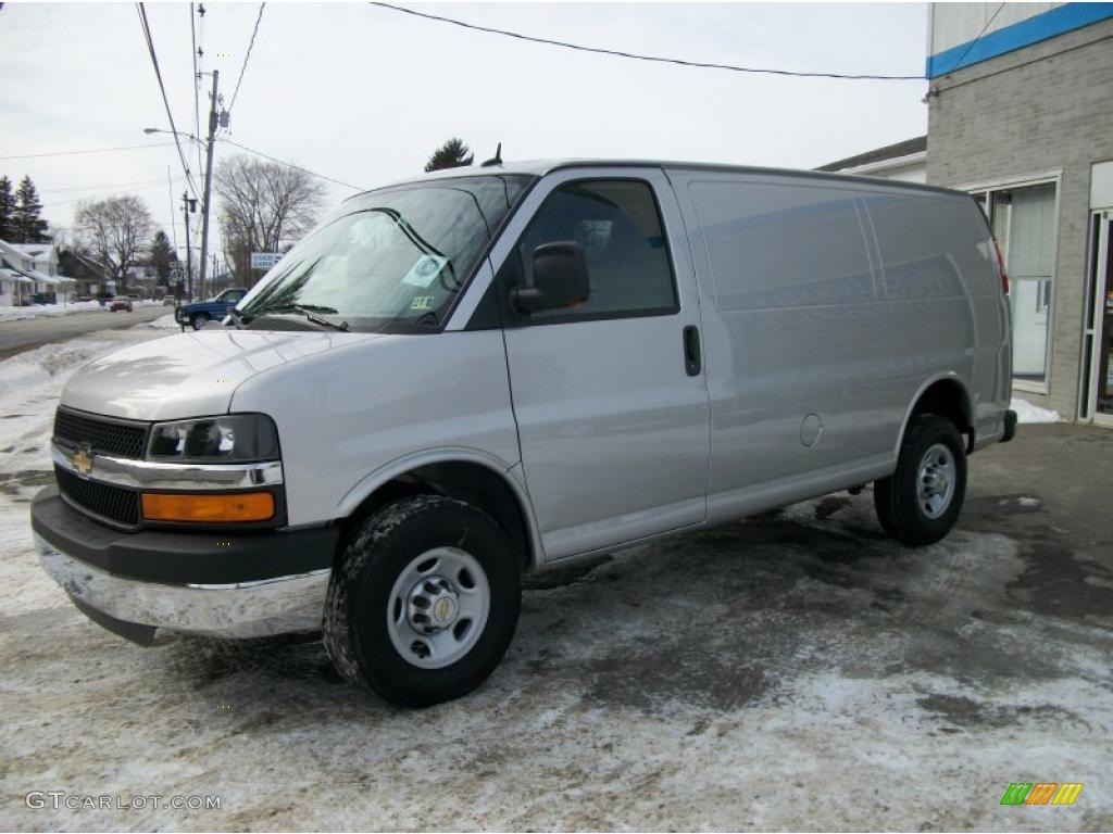 2011 Express 2500 Cargo Van - Sheer Silver Metallic / Medium Pewter photo #3