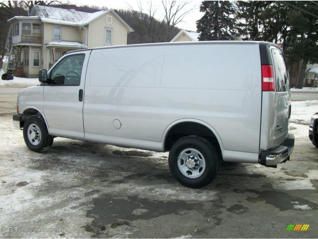 2011 Express 2500 Cargo Van - Sheer Silver Metallic / Medium Pewter photo #4