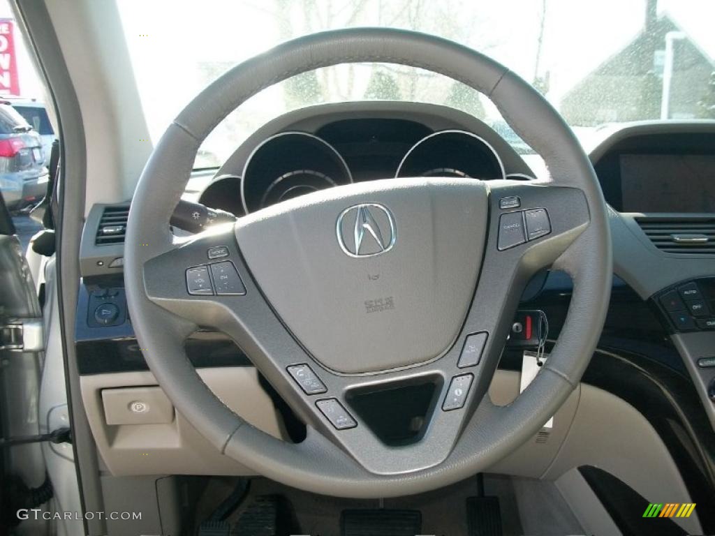 2008 Acura MDX Technology Taupe Steering Wheel Photo #43844025