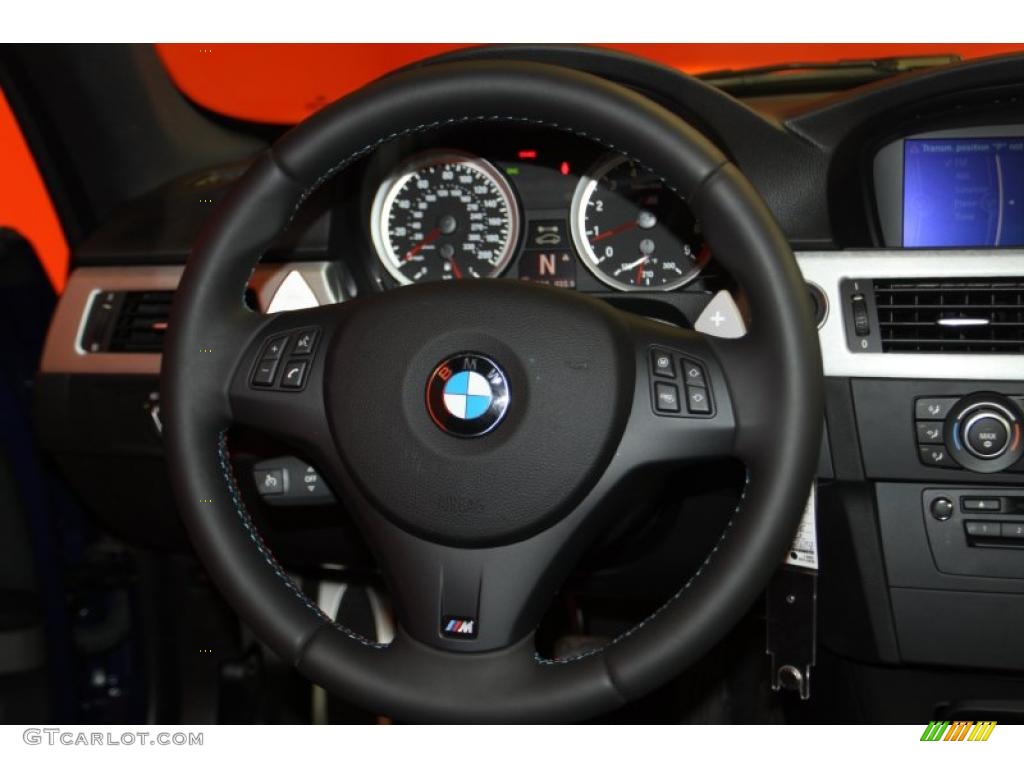 2011 BMW M3 Coupe Black Novillo Leather Steering Wheel Photo #43844605