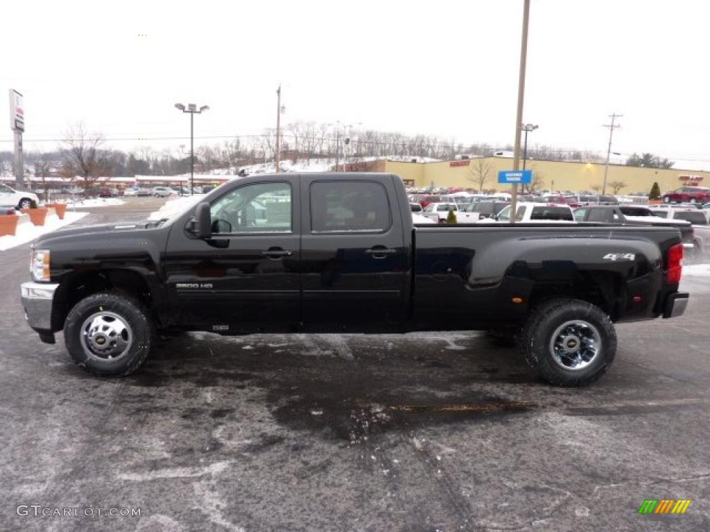 Black 2011 Chevrolet Silverado 3500HD LTZ Crew Cab 4x4 Dually Exterior Photo #43858513