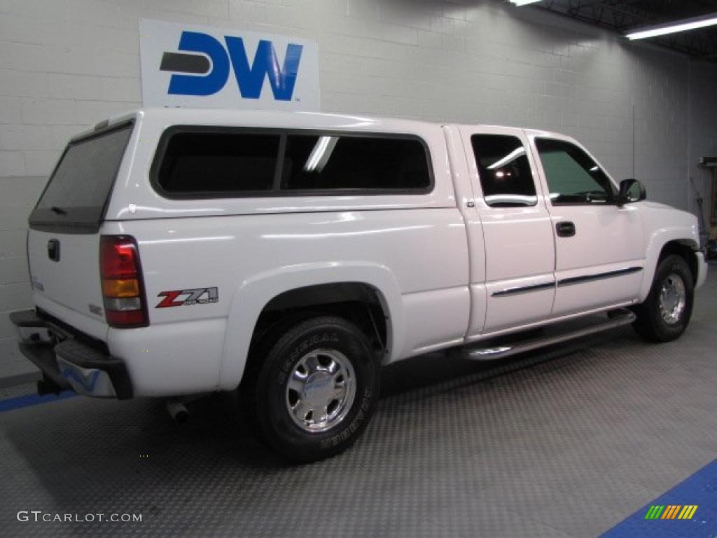 2003 Sierra 1500 SLT Extended Cab 4x4 - Summit White / Dark Pewter photo #4