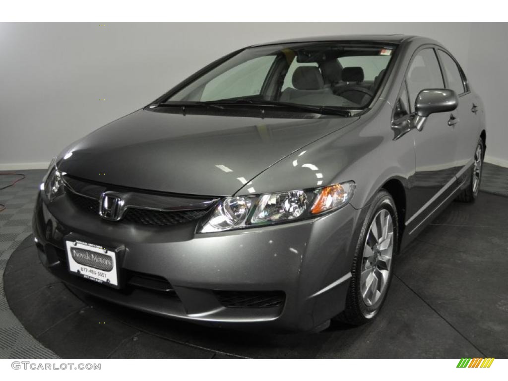 2009 Civic EX Sedan - Polished Metal Metallic / Gray photo #1