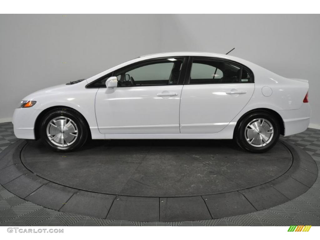 2009 Civic Hybrid Sedan - Spectrum White Pearl / Blue photo #2